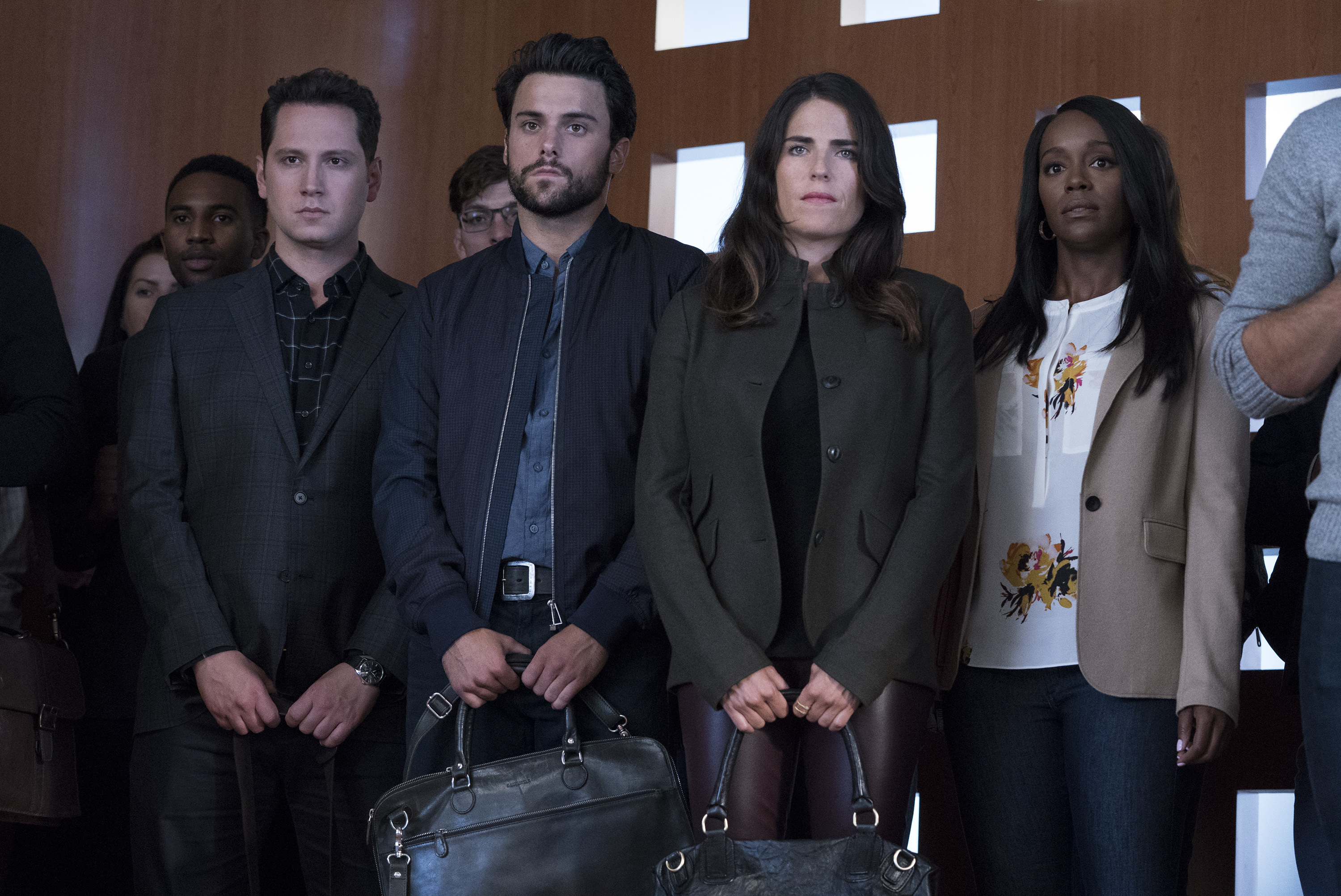 Karla Souza, Matt McGorry, Aja Naomi King, and Jack Falahee in How to Get Away with Murder (2014)