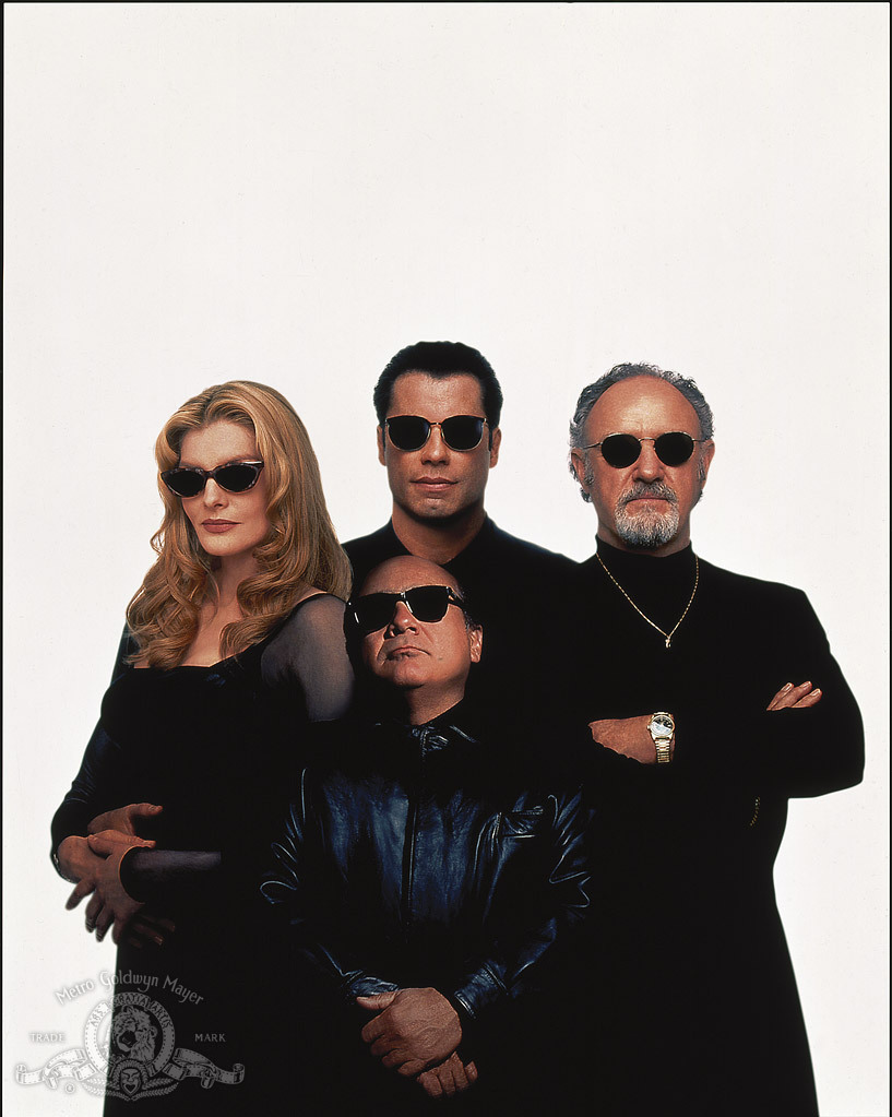 John Travolta, Danny DeVito, Gene Hackman, and Rene Russo in Get Shorty (1995)