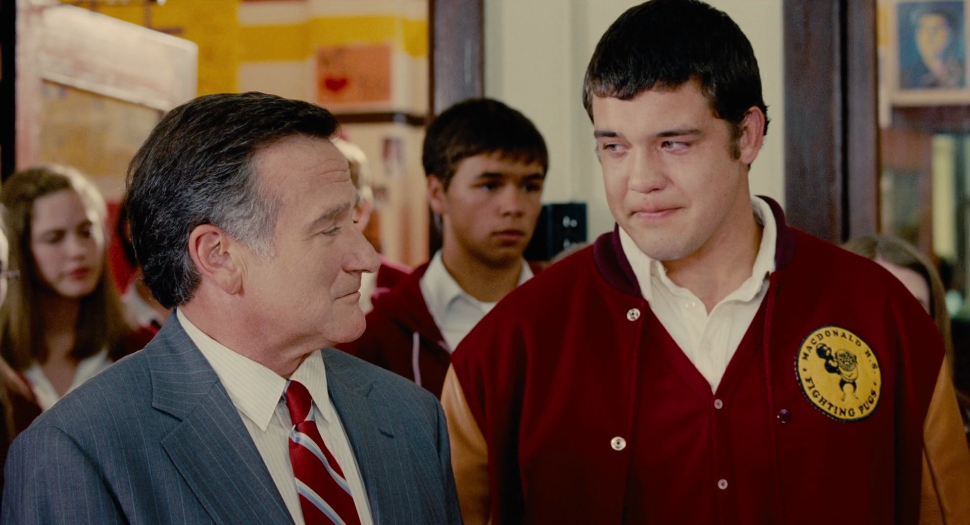 Robin Williams and Zach Sanchez in World's Greatest Dad. 