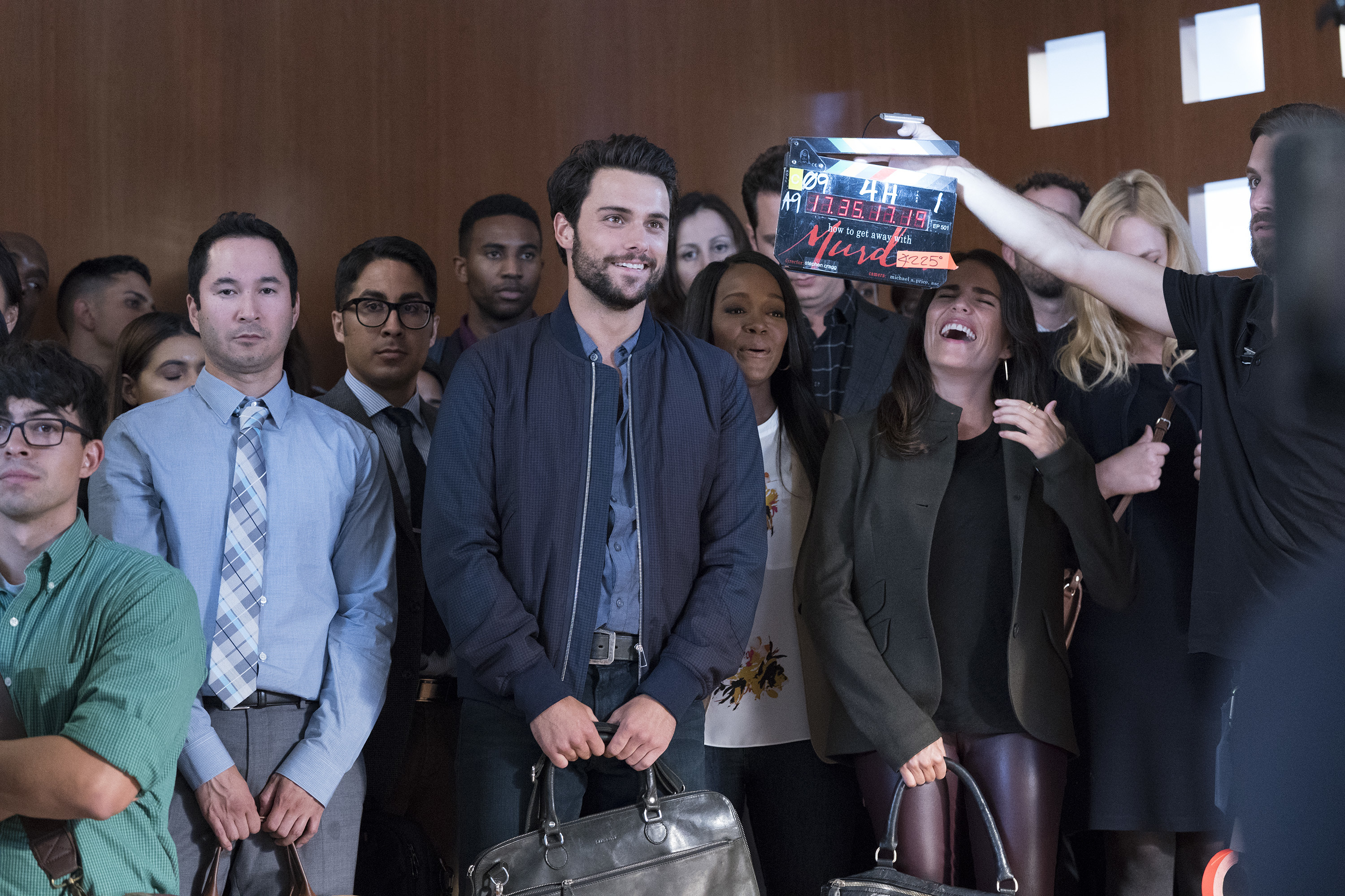 Karla Souza, Aja Naomi King, and Jack Falahee in How to Get Away with Murder (2014)