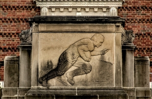 relief at football stadium