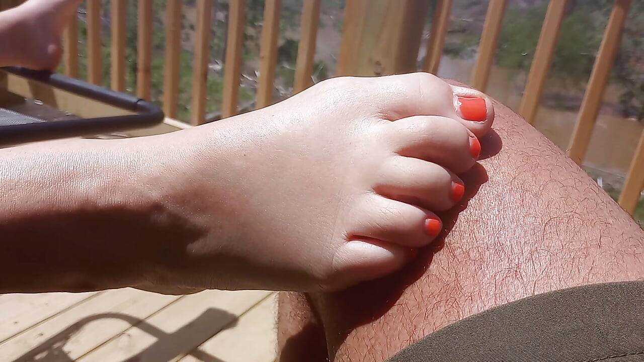 Playing footsie outside