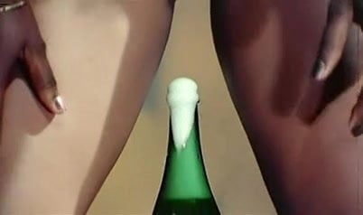 bizarre champagne bottle opening