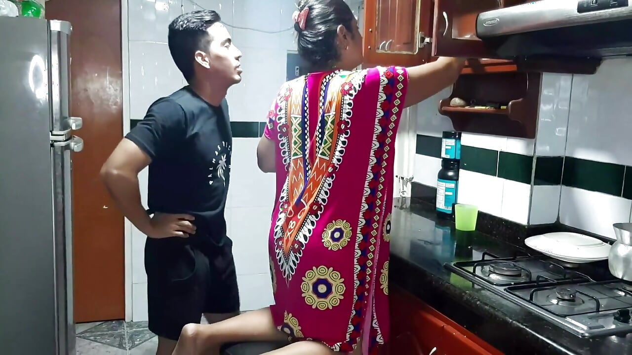 Trying My Stepmother's Delicious Pussy in the Kitchen. Full Video