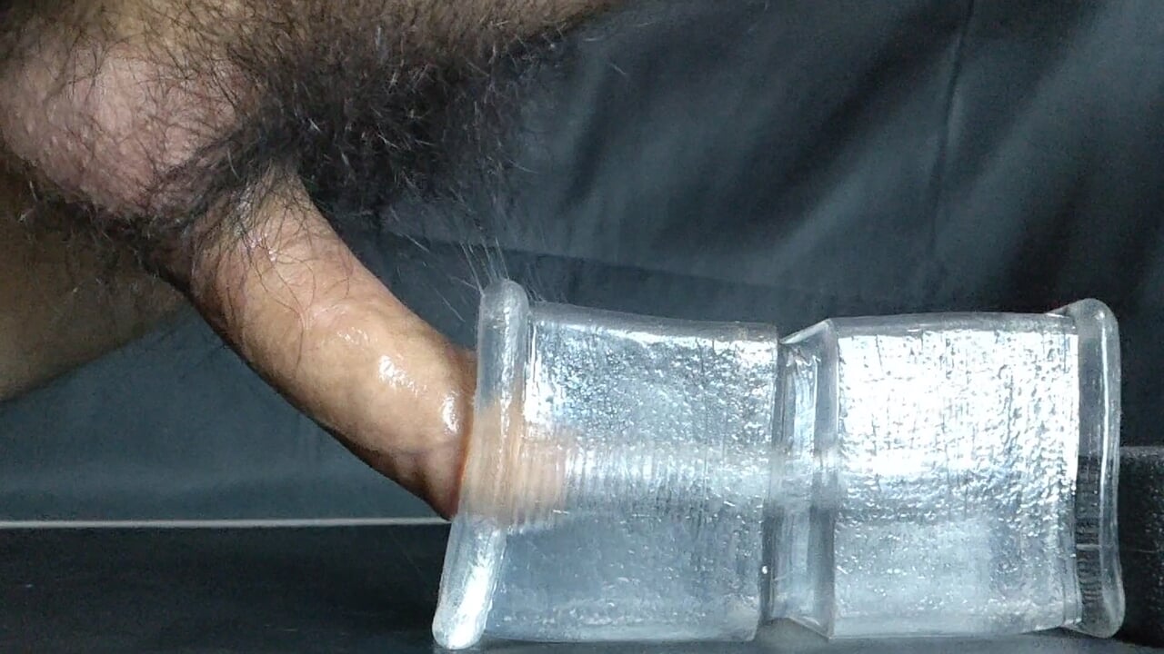 masturbation with transparent sex toy