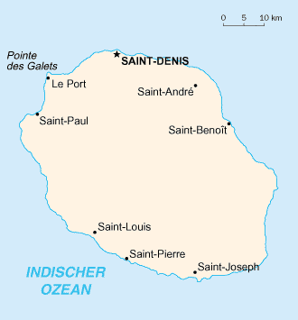 Kaart vun der Réunion