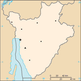 Burundi elhelyezkedése