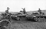 Des Panzerkampfwagen III allemands en Yougoslavie, pendant l'invasion de 1941.