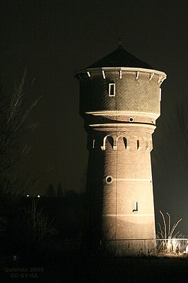 Watertoren Heinenoord 's nachts (januari 2009)