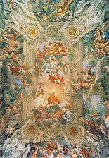 Triunfo de la Divina Providencia y cumplimiento de Sus Fines bajo el pontificado de Urbano VIII, fresco de techo en el Palacio Barberini, de Pietro de Cortona (1633-1639)