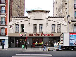 Bâtiment commercial à la façade Art déco au 272, rue de Vaugirard.