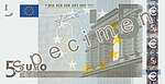 Recto d'un billet de 5 €