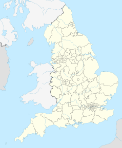 Mapa konturowa Anglii, na dole po prawej znajduje się punkt z opisem „Fulham”