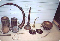 variety of Nepali musical instruments including karnal