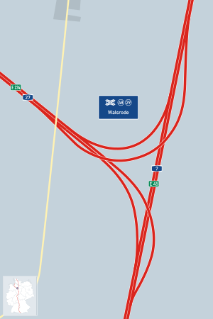 Übersichtskarte Autobahndreieck Walsrode