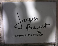 Muretto, handtekening van Jacques Pr�vert