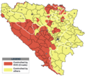 Màxima extensió territorial controlada pels croates durant la guerra.