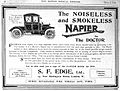 Publicité de S. F. Edge vantant les mérites d'une voiture Napier, 1913