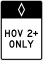 R3-11b Preferential lane operation, high-occupancy vehicles, full-time (post-mounted)