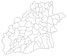 Mapa konturowa okręgu Sybin, po lewej nieco na dole znajduje się punkt z opisem „Săliște”