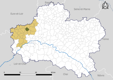 Huêtre dans le canton de Meung-sur-Loire en 2020.