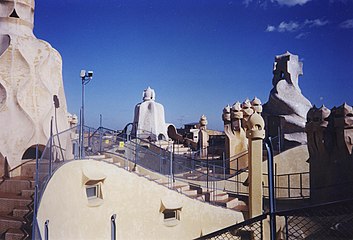 Antonio Gaudi, Casa Milan katto, Barcelona, Espanja.