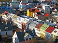 Colourful rooftops line Reykjav�k