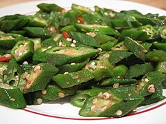 Csilis okra stir-fry