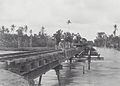 Militairen bij de 1e spoorbrug over de Blang M� die in 1902 werd weggeslagen.