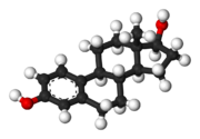 Oestradiol in 3D voorgestel