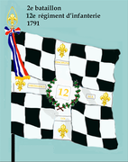 Drapeau du 2e bataillon du 12e régiment d'infanterie de ligne de 1791 à 1793