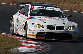 La BMW M3 GT2 Rahal Letterman Racing au 1 000 kilomètres d'Okayama 2009 de l'Asian Le Mans Series.