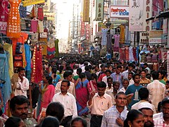 Allée commerçante en effervescence à T.Nagar.