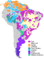 Las principales familias ling��sticas de Am�rica del Sur (exceptuando el quechua, el aimara, el mapuche y el guaran�).