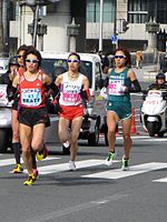 Mari Ozaki (auf dem Foto in führenden Position) wurde Neunzehnte