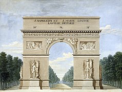 2 de abril de 1810: El Arco de Triunfo de madera construido con motivo de la entrada en Par�s de Napole�n y Mar�a Luisa