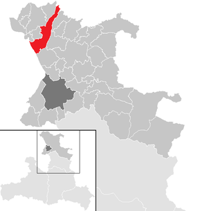 Lage der Gemeinde Nu�dorf am Haunsberg im Bezirk Salzburg-Umgebung (anklickbare Karte)