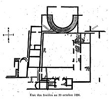 Plan en noir et blanc d'un bâtiment.