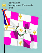 Drapeau du 2e bataillon du 30e régiment d'infanterie de ligne de 1791 à 1793