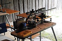 Um rifle Ansch�tz 1903 .22LR usado em tiro de Benchrest a 50 metros.