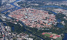 Lübeck van boven gezien