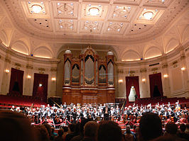 Orkest in de Grote Zaal van het Concertgebouw