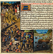 15th century Flamsk illuminasjon fra 1400-tallet som avbilder Aleksander den store tredje seier over Dareios III av Persia