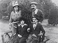 Clockwise from top: Phyllis Allen, Mack Swain, Charles Chaplin and Mabel Normand in Getting Acquainted (1914)