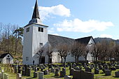 S�ndeled kirke, (ca 1150), utvidet med t�mmer (1785)