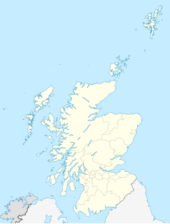 Mapa konturowa Szkocji, na dole nieco na prawo znajduje się punkt z opisem „Murrayfield Stadium”