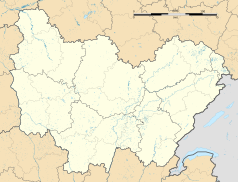 Mapa konturowa Burgundii-Franche-Comté, na dole znajduje się punkt z opisem „Saint-Germain-lès-Buxy”