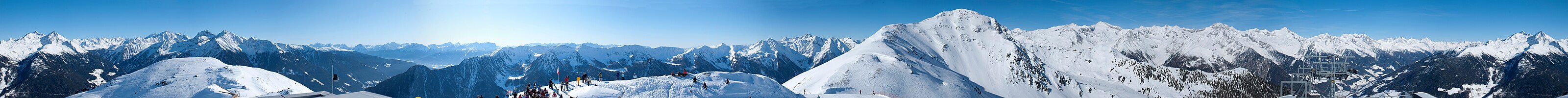 360° Panorama von der Bergstation Sonnklar (2400m), Skigebiet Speikboden