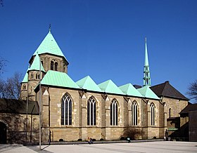 Côté sud de l'ancienne abbatiale, aujourd'hui cathédrale d'Essen.