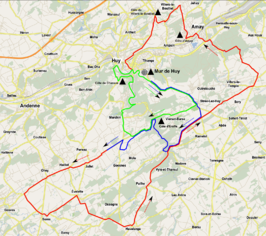 Routekaart van de Waalse Pijl 2017